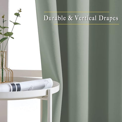 NICETOWN Blackout Greyish Blue Curtains - Image 5