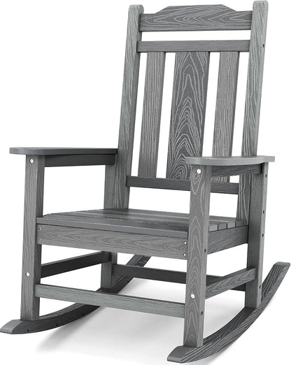 SERWALL Oversized Outdoor Rocking Chair, All Weather Patio Rocking Chair by SERWALL