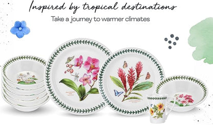 Portmeirion Exotic Botanic Garden 8.5" Salad Plate, Arborea - Traditional British Ceramic Dish, Made in England, Dishwasher & Microwave Safe - Floral Tableware for Dining & Entertaining