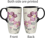 Topadorn Ceramic Travel Mug Latte Mug 17 oz. Coffee Cup with Sealed Lid and Gift Box, Set of 2