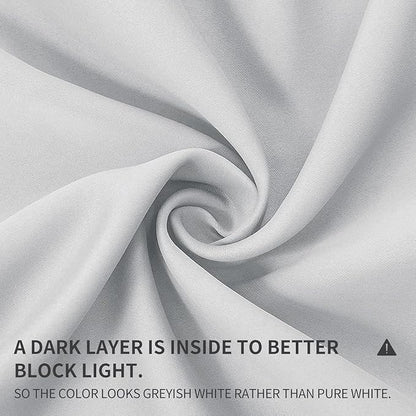 Joydeco White Curtains 95 Inches Long 1 Panel, Thermal Insulated Long Curtains& - Image 2