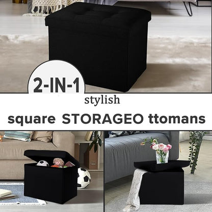 LINMAGCO Small Storage Ottoman Stool Foot Rest Stool Under Desk Stool Short - Image 7