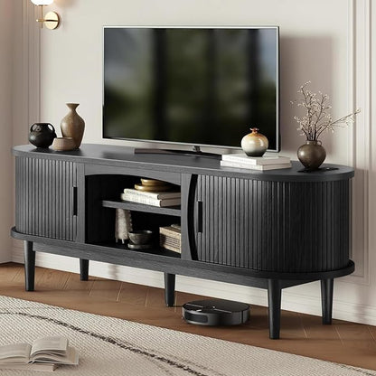 Decofy Mid Century TV Stand for TVs up to 65 Inches, Entertainment Center - Image 7