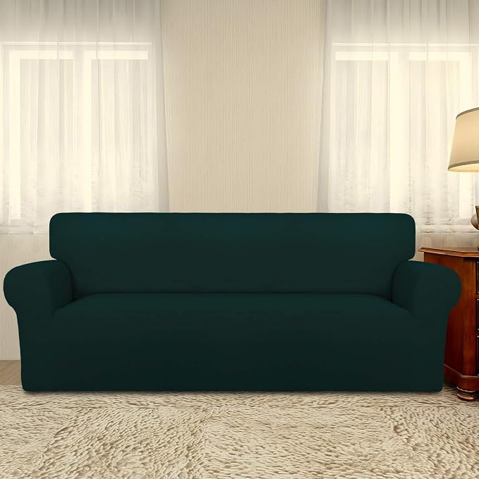 PureFit Stretch Oversized Couch Covers Fleece Sofa Slipcovers Deep Teal | - Image 2