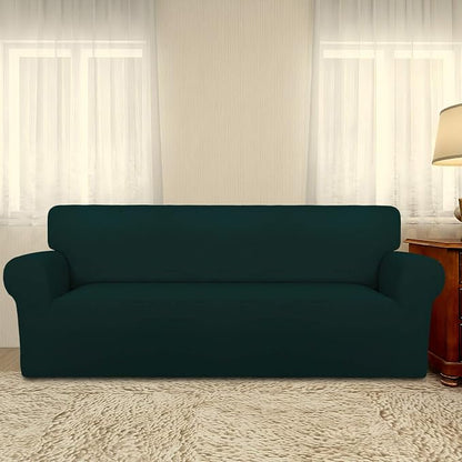PureFit Stretch Oversized Couch Covers Fleece Sofa Slipcovers Deep Teal | - Image 2