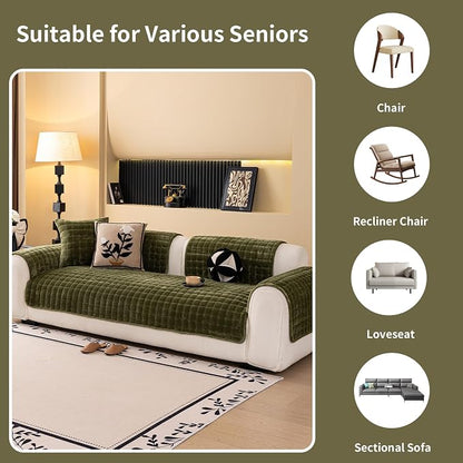 Velvet Couch Cover, Washable Sectional Sofa Cover, Anti Slip Sofa Slipcover - Image 4