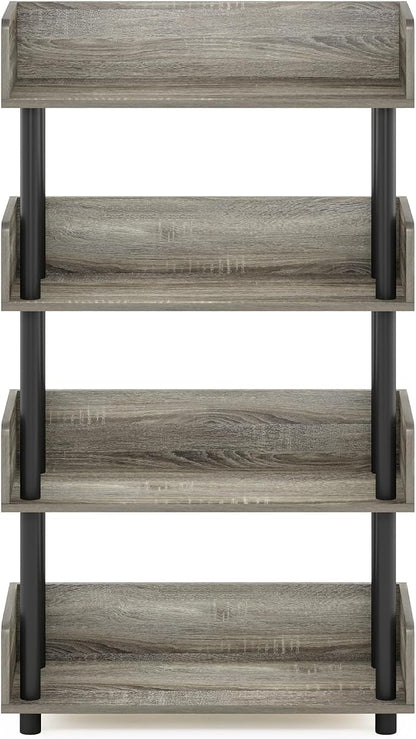 Furinno TURN-N-TUBE 4-Tier Display Shelf, Storage Shelves, Book Shelf, Open - Image 6
