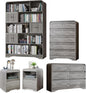 5 Piece Bedroom Sets, Modern Dresser and Nightstand Sets & Bookshelf by SOLACEFURNITURE