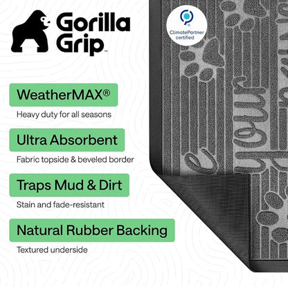GORILLA GRIP 100% Waterproof All-Season WeatherMAX Doormat 35x23, US Designed - Image 2
