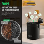 SOUL HAND Automatic Vacuum Coffee Canister for Coffee & Food Storage Airtight Sealed Coffee Storage Container, Stainless Steel Food Storage Containers for Coffee Beans - 1.2 L