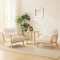 VINGLI Cozy Living Room Chairs, Coarse Linen Beige Accent Chairs Set of 2 by VINGLI