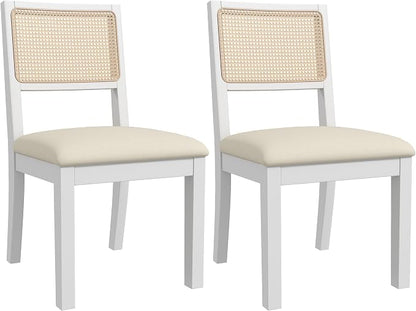 Westice Rattan Dining Chairs Set of 2, Farmhouse Natural Dining Room Chairs by ChairsforHomeLivingRoom