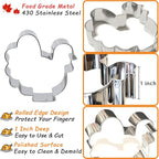 Thanksgiving Cookie Cutters 7PCS, Large Pumpkin Turkey Pine Cones Maple Leaf Squirrel Fall Cookie Cutters Shapes, Sturdy Metal Fondant Biscuit Cutters for Home Holiday Baking with Family