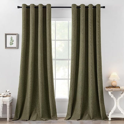 MIULEE 100% Blackout Linen Curtains by MIULEE