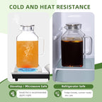 Glass Pitcher, 3.6L/122 oz Glass Water Pitcher with Lid and Spout, Heat/Cold Resistant Borosilicate Glass Water Carafe for Coffee, Juice and Homemade Beverage (TG06)