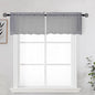 Grey Sheer Kitchen Valance for Windows Set of 2, Small Modern Rod Pocket Voile by OWENIE