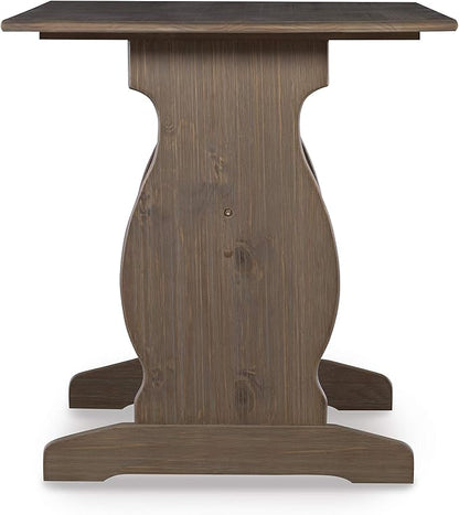 Linon Lucy Natural Wood and Linen Upholstered Corner Nook Kitchen Dining Set - Image 10