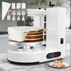 PYY Cake Decorating Machine - 4-12 Inch Automatic Cake Cream Spreading Machine for Cake Smoothing Machine, Electric Cake Turntable 60-320 RPM with Graduated Scrapers Maquina Para Decorar Pasteles
