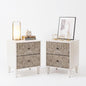 SUNBURY Vintage Wooden Nightstand Set 2, Wood Accent Table by SUNBURY