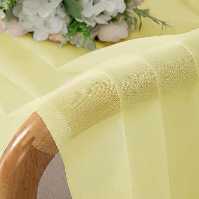 Simplebrand Light Yellow Sheer Curtains 84 Inches Long, Light Filtering Rod - Image 6