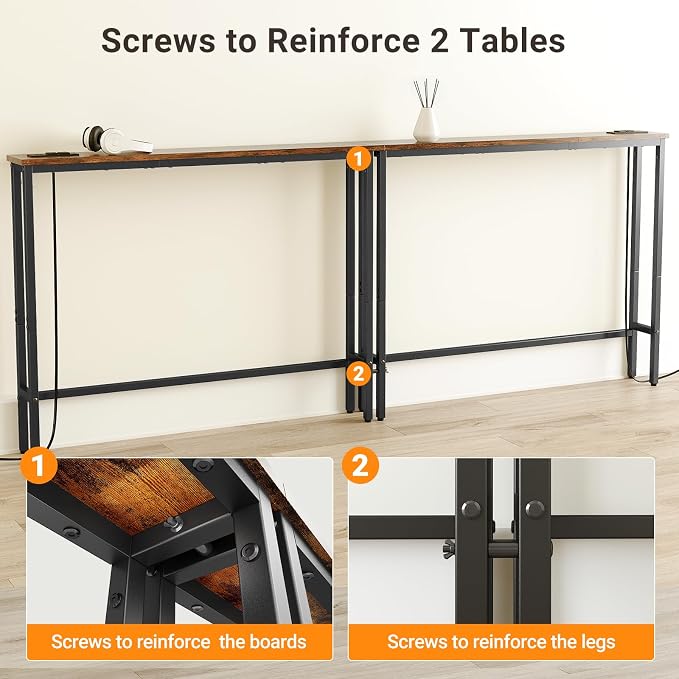 ELYKEN 5.9" Narrow Console Sofa Table - Image 6