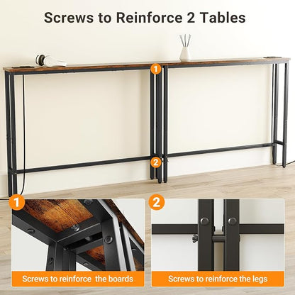 ELYKEN 5.9" Narrow Console Sofa Table - Image 6
