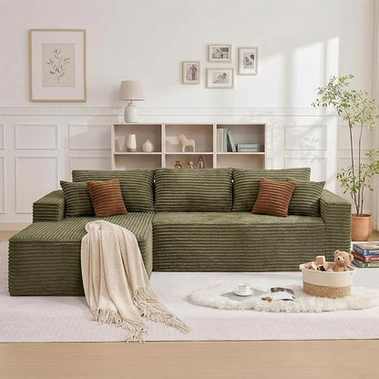 108" Boneless Couch Modular Sectional Sofa, L-Shaped Couch - Image 9