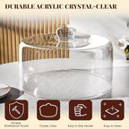 11 Inch Glass Cake Dome Cover for Cake Stand - Clear Cake Cover with Glass Dome Lid for Display & Protection, Suitable for Kitchen, Birthday, and Wedding Food Displays
