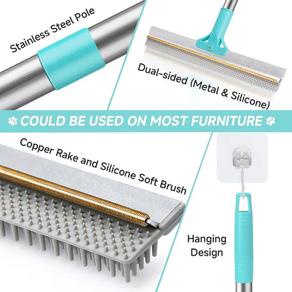 Carpet Rake for Pet Hair Removal Tool, Reusable Pet Hair Remover Broom - Image 9