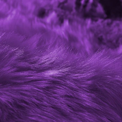 Goolela Purple Fluffy Circle Rug 3ft Faux Fur Rug - Image 6