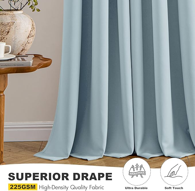 MIULEE Blackout Curtains for Bedroom 2 Panels 40 x 45 Inch Long Slate Blue | - Image 5
