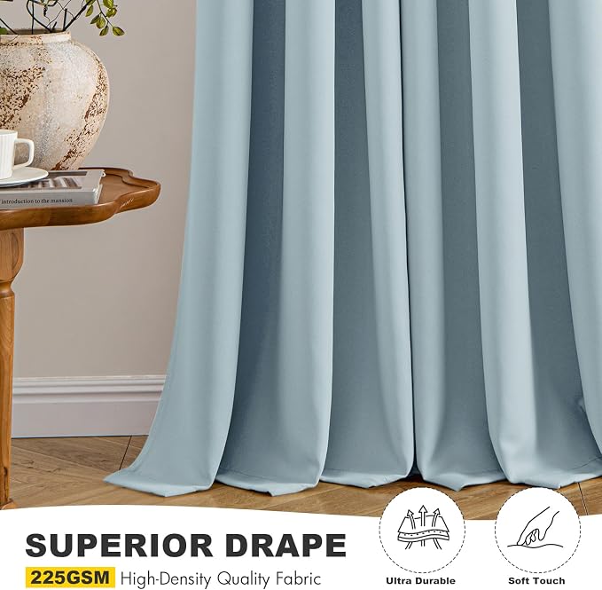 MIULEE Blackout Curtains for Bedroom 2 Panels 40 x 63 Inch Long Slate Blue | - Image 5