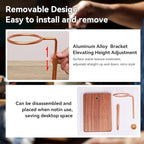 Pour Over Coffee Maker with Adjustable Stand & Wooden Base, Dripper Stand for Manual Coffee Brewing, Coffee Filter Holder, Tea Strainer Stand for Home, Café, Restaurant, Camping, Golden