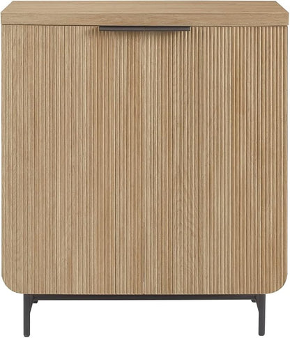 Walker Edison Reema Fluted Door Accent Table, 32 Inch, Coastal Oak - Image 6