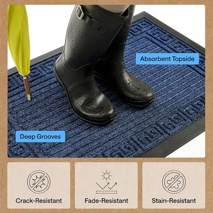 GORILLA GRIP 100% Waterproof All-Season WeatherMAX Doormat, US Designed Natural - Image 5