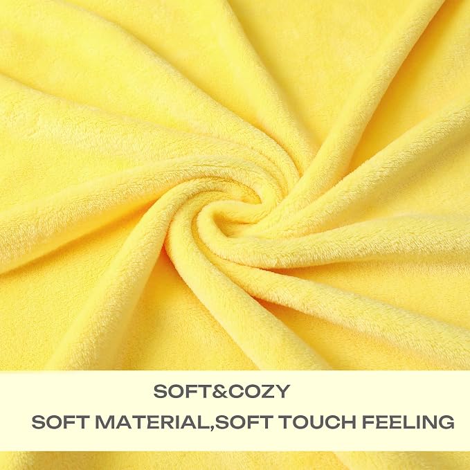 Yellow Fleece Plush Throw Blanket 90"x90"for Couch Sofa Fuzzy Cozy Flannel | - Image 3