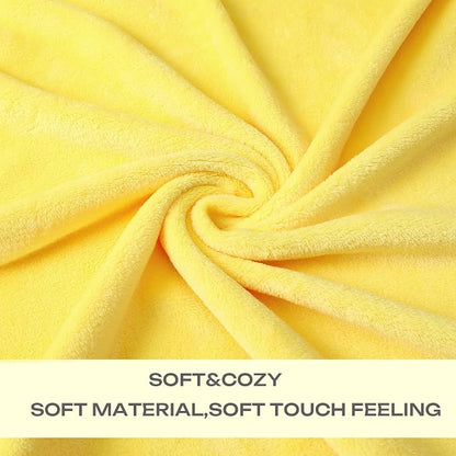 Yellow Fleece Plush Throw Blanket 90"x90"for Couch Sofa Fuzzy Cozy Flannel | - Image 3