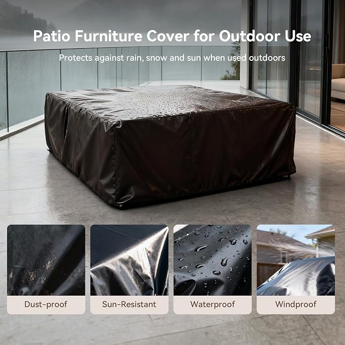Aoxun Aluminum Patio Furniture Set, 7 Seats Luxury Metal Patio Furniture - Image 9