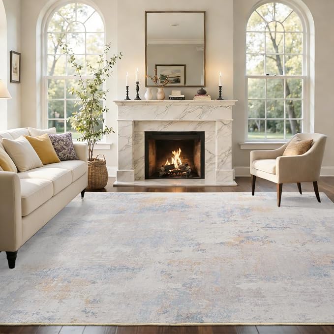4x6 Ft Area Rugs for Living Room, Soft Non-Slip Washable Rugs Modern Abstract - Image 3