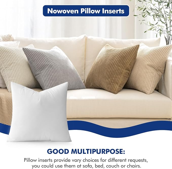 MIULEE Pillow Insert 27x27 Inch Decorative Square Throw Pillow Inserts | - Image 4
