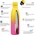BJPKPK 25oz Insulated Water Bottle Double Wall Vacuum Insulated Stainless Steel Water Bottles for Spots Keep Cold and Hot,Rainbow