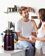 Carafes for Hot Liquids 51 oz - 12 Hour 2 PCS Stainless Steel Thermal Coffee Carafe-Insulated Coffee Carafes For Keeping Hot/Cold Coffee, Tea, Water, 1.5 Liter Beverage Dispenser(red/red)