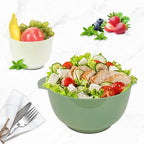 BoxedHome Classic Mixing Bowl Set, BPA Free Plastic, Microwave and Dishwasher Safe, 4.5 quarts (Army Green)