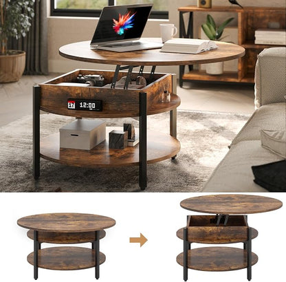 FABATO Round Lift Top Coffee Table - Image 7