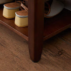 XKZG Storage Bench Wooden Shoe Rack Bench Rustic Solid Wood Entryway Bench (Brown,39.4")