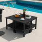 SERWALL 2-Tier HDPE Outdoor Side Tables Set of 4, Weatherproof Rectangular by SERWALL