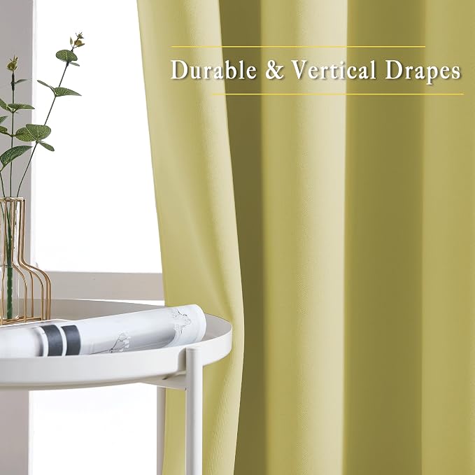 NICETOWN Room Darkening Paler Yellow Curtains & Drapes - Image 5