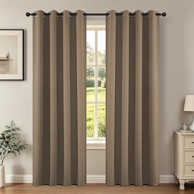 Joydeco Blackout Curtains 95 Inch Length 2 Panels Set, Thermal Insulated Long by JOYDECO