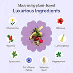 Chamomile Tea with Hibiscus, Peppermint, Spearmint, Rosehip, Valerian Root, Lemongrass, Cornflowers – Kosher, Vegan, No Caffeine – Calming Mint-Citrus Evening Herbal Drink for Relaxation (25 Tea Bags)