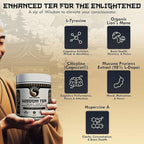 Yerba Mate Brain Tea Powder for Men - Daily Nootropic Drink for Clean Energy, Focus & Mood Support | Powered by Citicoline, L-Theanine, L-Tyrosine & Lion’s Mane | Wisdom Tea - Sweet Tea - 30 Servings